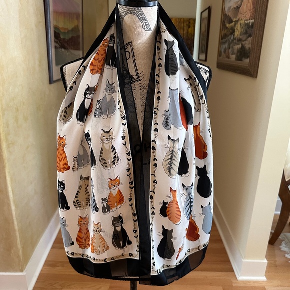 Long Scarf with Cats - Picture 1 of 15